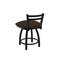 Holland Bar Stool Co 18" Low Back Swivel Vanity Stool, Black Wrinkle, Rein Coffee Seat 41118BW025 - alternate 3